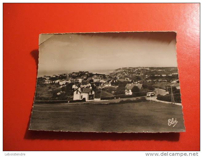 CPSM-(64-PYRENEES-ATLANTIQUES) -GUETHARY-VUE D'ENSEMBLE DE GUETHARY ET DE BIDART ET LA ROUTE D'ESPAGNE - Guethary