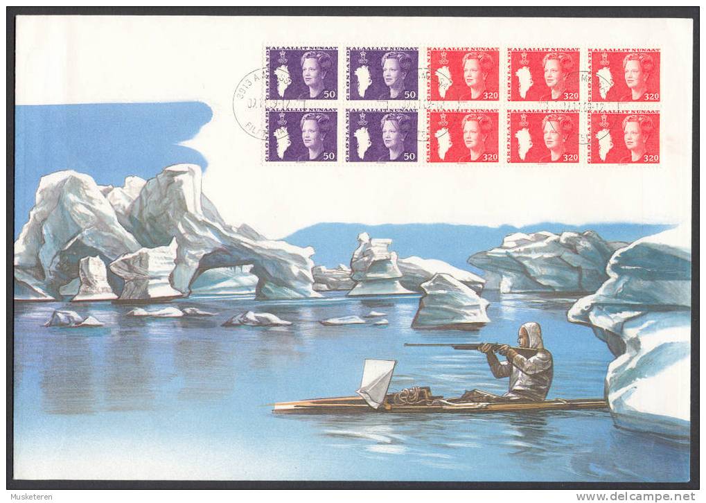 Greenland 1989 FDC Cover Afa HS-2 Double Stripe Queen Margrethe II. (Cz. Slania) !! - FDC