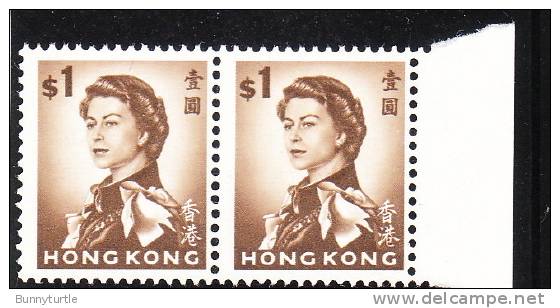 Hong Kong 1962 QE II $1 Blk Of 2 MNH - Ongebruikt