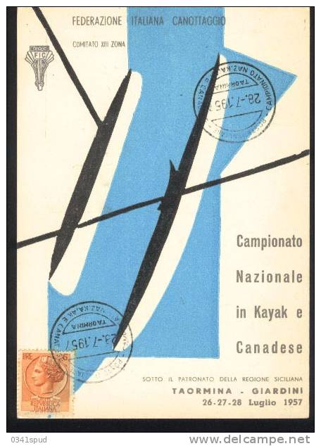 1957 Italia   Taormina  Canoe  Canoa - Canoa