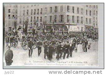 Jolie Repro CP Ancienne Catastrophe Du Dirigeable République Funérailles Des Victimes à Versailles Transport Des Corps - Catastrophes