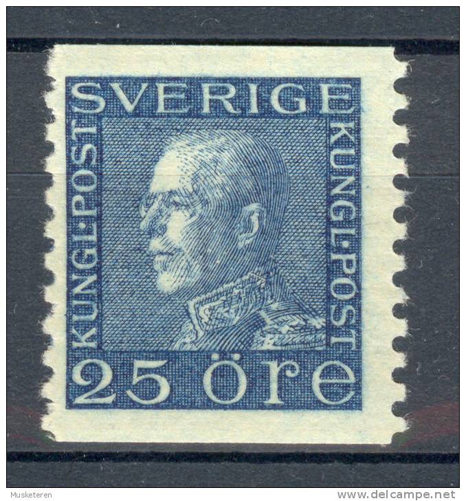 Sweden 1925 Mi. 185 I W A King Gustaf  2-sided Perf €30,- MH - Ongebruikt