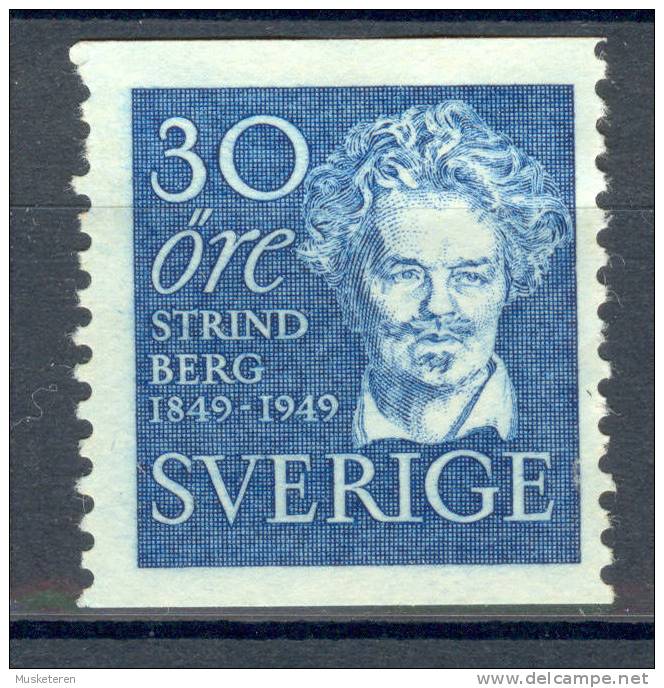 Sweden 1949 Mi. 347A August Strindberg, Poet 2-sided Perf MH - Nuevos