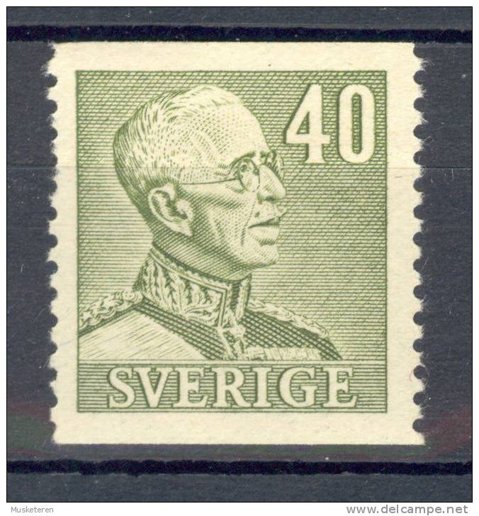 Sweden 1940 Mi. 262A King Gustaf 2-sided Perf MH - Unused Stamps