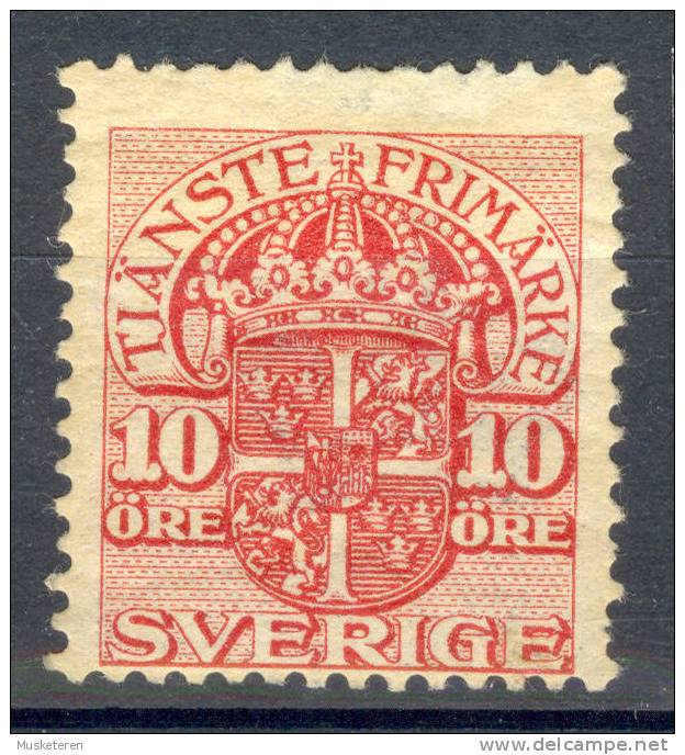 Sweden 1910 Mi. 22 Official 4-sided Perf MH* - Officials
