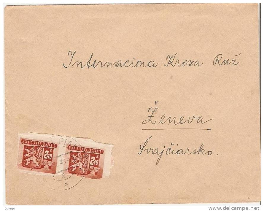 BELLE LETTRE CROIX ROUGE INTERNATIONALE GENEVE 1946. - Abarten Und Kuriositäten