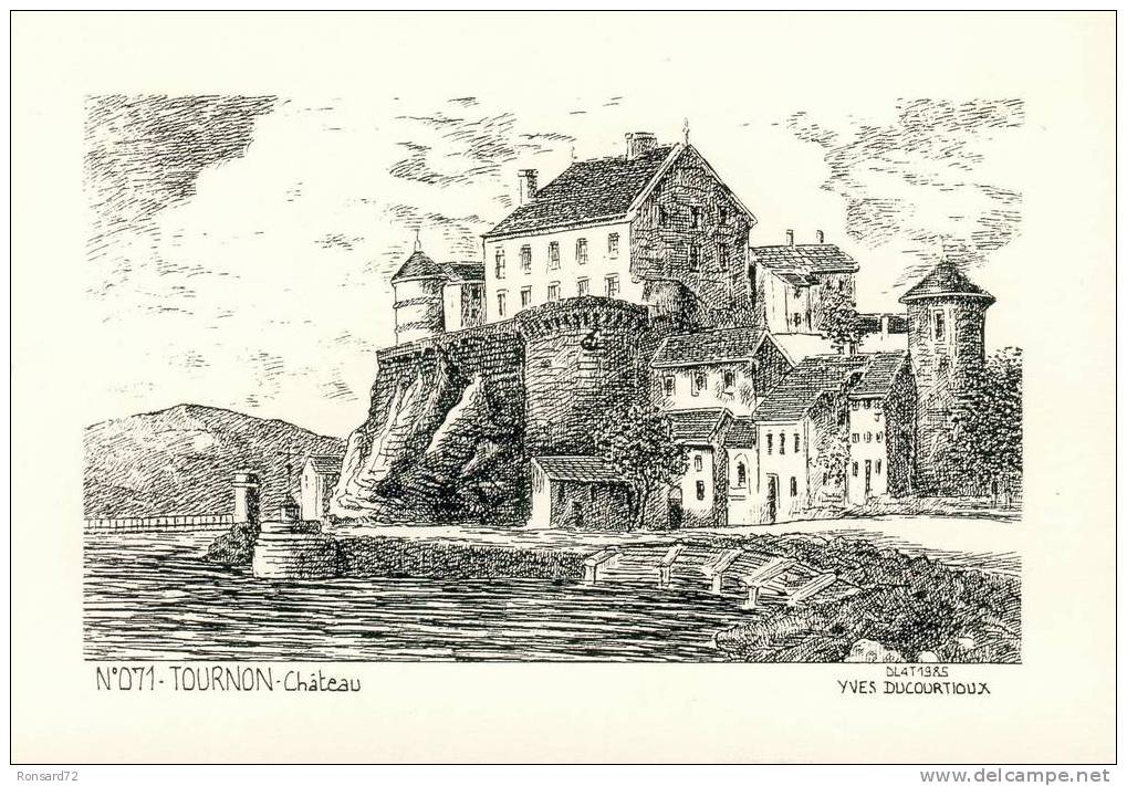 07 TOURNON - Château   - Illustration Yves Ducourtioux - Tournon