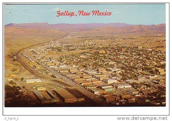 P : CPSM U.S.A. NEW MEXICO AERIAL OF GALLUP HIGHWAY 66 ROUTE 66 INDIENS INDIAN CAPITAL - Autres & Non Classés