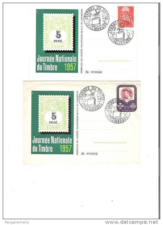 LUXEMBOURG, 1957, JOURNEE DU TIMBRE AVEC EUROPA 532 ET BADEN POWELL 527 - Cartes Maximum