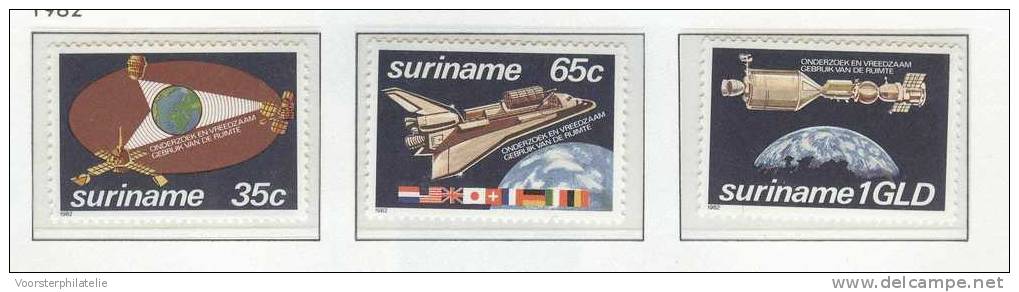 REPUBLIEK SURINAME 1982 ZBL 280-82 RUIMTEVAART SPACE Astronautics - Amérique Du Sud