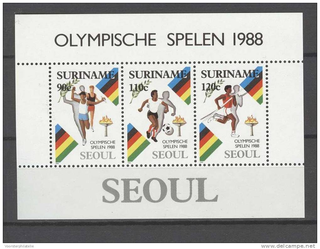REPUBLIEK SURINAME 1988 ZBL 591 OLYMPISCHE SPELEN OLYMPICS OLYMPIQUE SEOUL - Sommer 1988: Seoul