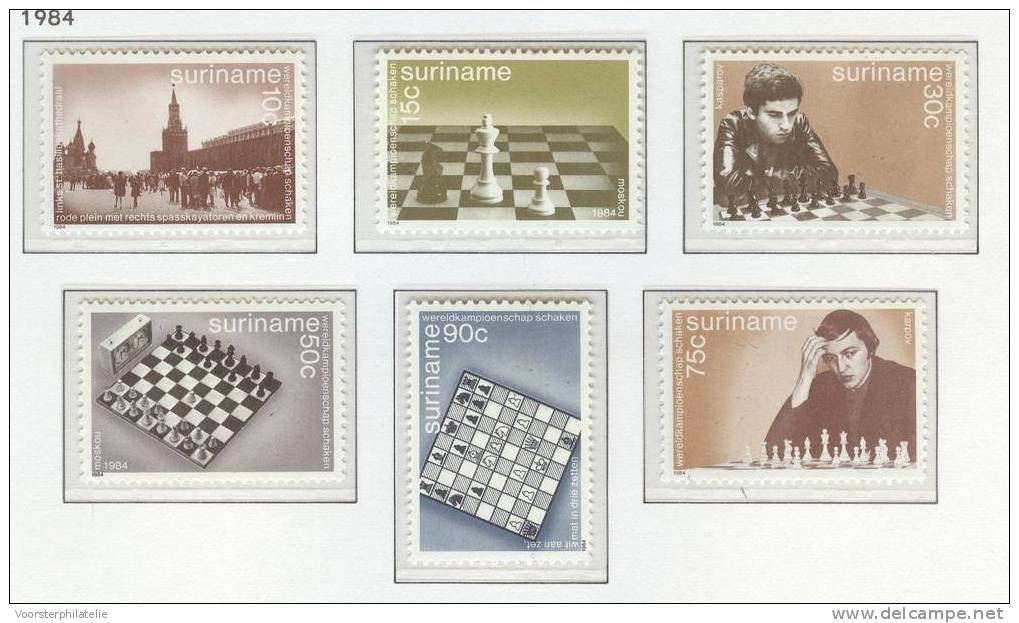 REPUBLIEK SURINAME 1984 ZBL 418-23 SCHAKEN CHESS - Autres & Non Classés