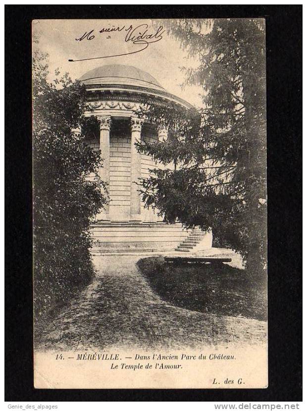 91 MEREVILLE, Ancien Parc Du Château, Temple De L'Amour, éd L De G 14, Voyagé En 1905 - Mereville