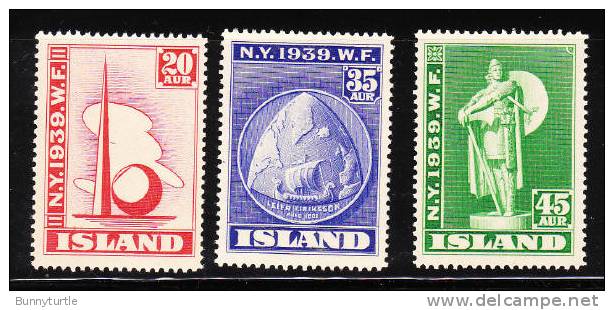 Iceland 1939 New York World´s Fair Map Statue MNH - Unused Stamps