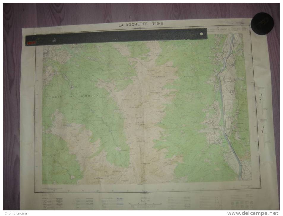 Rare Carte Topographique De L' IGN  1/ 20 000 Colorisée De 1955  La Rochette N° 5 - 6  St Rémy Arvillard - Topographical Maps