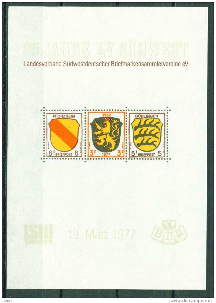 Sonderdruck Jubivignette Bund,Germany  " 25 Jahre LV Südwest " 1 Sonderdruck,neuf,MNH,**,mint - Autres & Non Classés