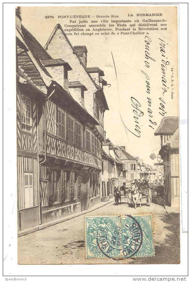 13238 Pont L' évèque Grande Rue . 2379 "la Cpa" .  Attelage - Pont-l'Evèque