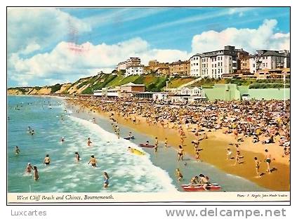 WEST CLIFF BEACH AND CHINES. BOURNEMOUTH. - Bournemouth (ab 1972)