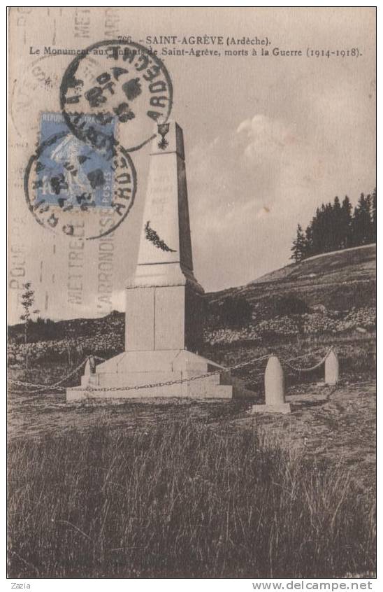 07.217/ ST AGREVE - Le Monument Aux Enfants De St Agréve, Morts à La Guerre - Saint Agrève