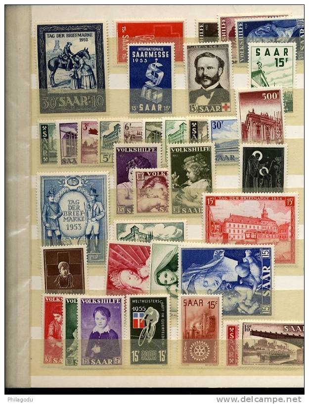 SARRE Ensemble D'excellente Qualité ++ Postfrich Cat 430 Euros + Prime - Unused Stamps