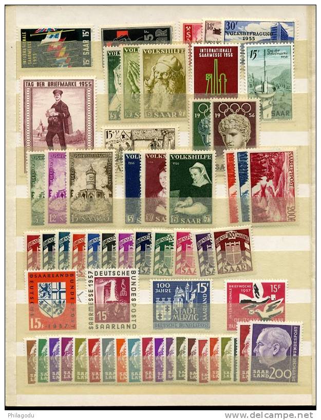 SARRE Ensemble D'excellente Qualité ++ Postfrich Cat 430 Euros + Prime - Unused Stamps