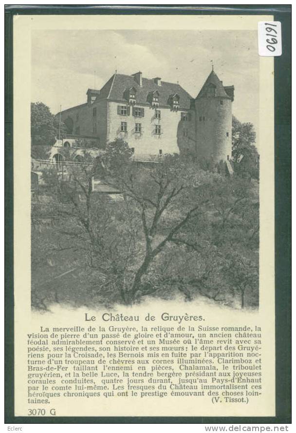 CHATEAU DE GRUYERES  - TB - Gruyères