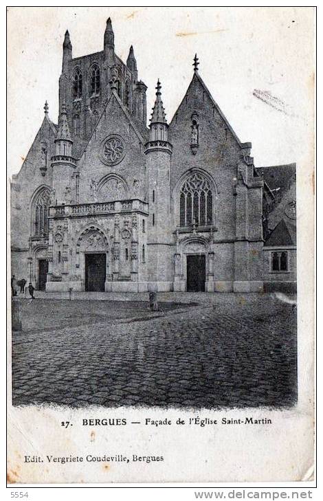 Cpa 59 NORD Bergues  L  Eglise St Martin - Bergues