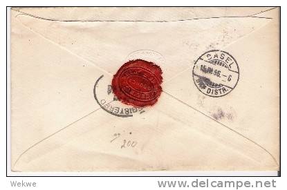 GBV168/ Einzelfrankatur 4 ½ D Als Einschreiben In Die Schweiz 1896 - Storia Postale