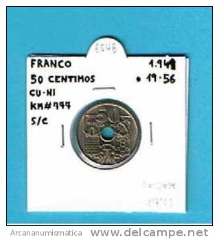 FRANCO   50  CENTIMOS  1.949  #19-56   KM#777   CU-NI   SC/UNC          DL-6546 - 50 Centimos