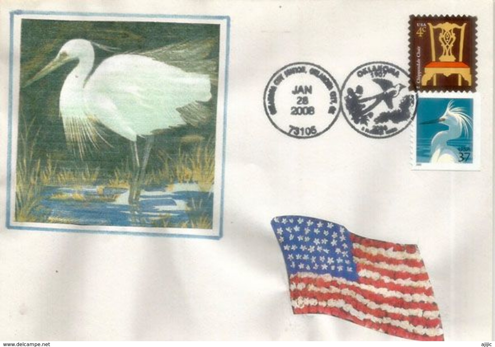 USA.  Oklahoma Bird Watching. Lettre 2006  (aigrettes) - Cigognes & échassiers