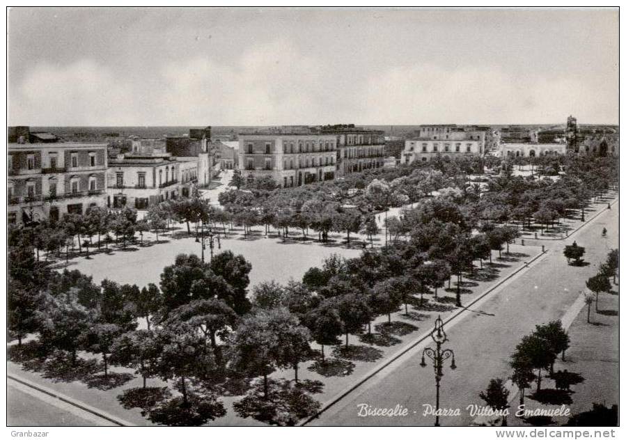 BISCIEGLIE, PIAZZA VITTORIO EMANUELE, B/N, ANIMATA ******* - Bisceglie