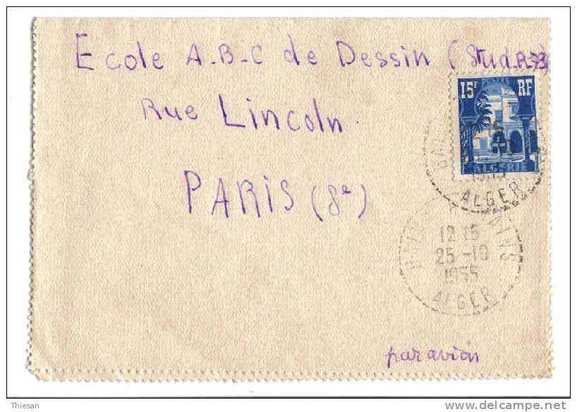 Algerie Algeria Lettre Cover Bains Romains / Alger 25 10 1955 ( Distribution ). - Lettres & Documents