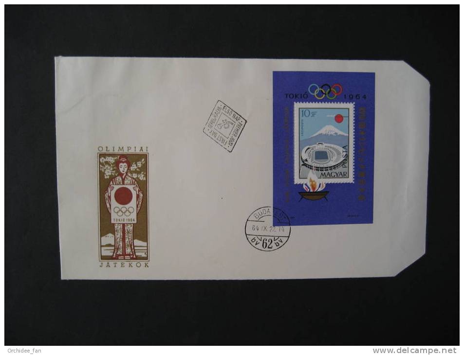 Ungarn 1964 Olympische Sommerspiele Tokio Block Mi 43A FDC - Summer 1964: Tokyo