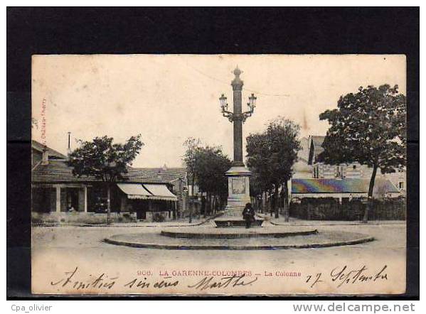 92 LA GARENNE COLOMBES Colonne, Ed Rep & Filliette 906, 1905, Dos 1900 - La Garenne Colombes