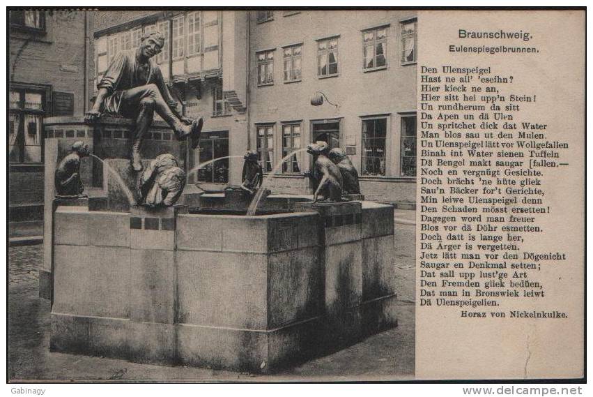 *GERMANY - BRAUNSCHWEIG-005 - EULENSPIEGELBRUNNEN - 1910 - Braunschweig