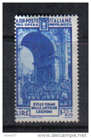 3RG735 - REGNO 1935 ,  Milizia 4 : 1,25+75 Cent N. 383  *** - Airmail