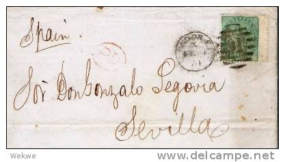 GBV182/ Front/Devant Yv. 20/Mi. 15 Vom Rechten Seitenrand (dunkelgrün) N. Sevilla - Storia Postale