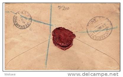 GBV187/ Mi. 92a, Einschreiben Barcelona 1897, Lochung GBL (Perfin) - Briefe U. Dokumente