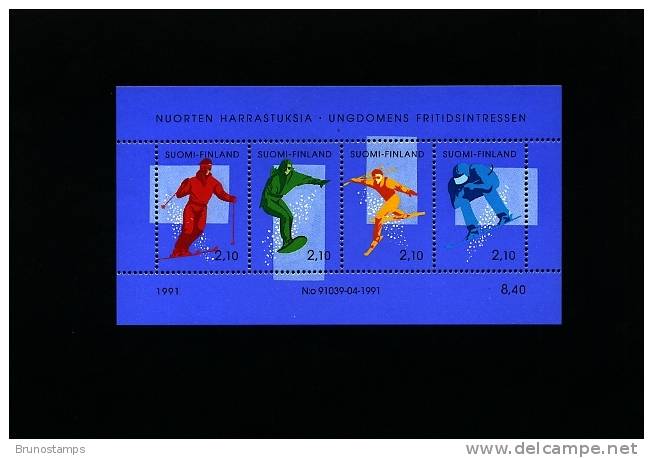 FINLAND - 1991 SKI  MS MINT NH - Blocks & Kleinbögen