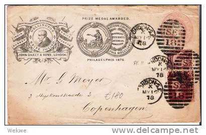 GBV202/ Ilustr. Firmenganzsache + Marken 1878 Nach DK. Diverse Motive - Storia Postale