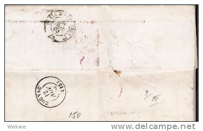 GBV207/ Frankatur-Kombination In Bar + Marke 1863, Nach Cognac - Briefe U. Dokumente