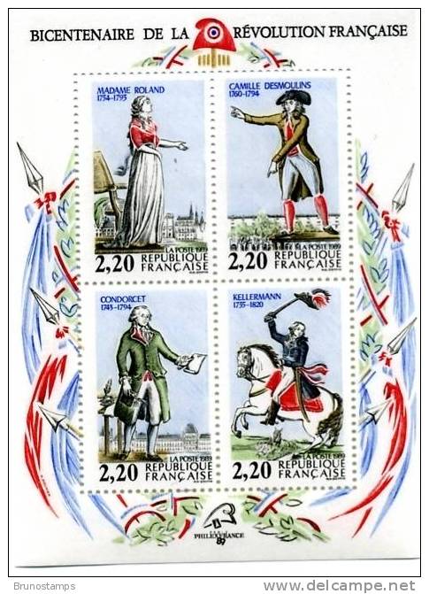 FRANCE - 1989 FRENCH REVOLUTION  MS  MINT NH - Nuovi