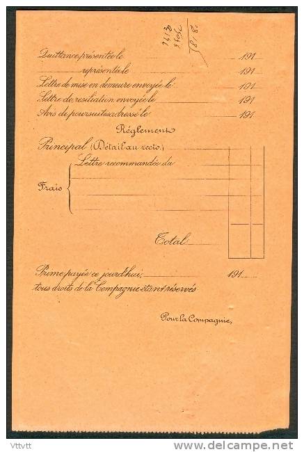 Quittance (1917) : La Foncière (Paris) Cachet Et Timbre 20 C Virements - Bank & Insurance