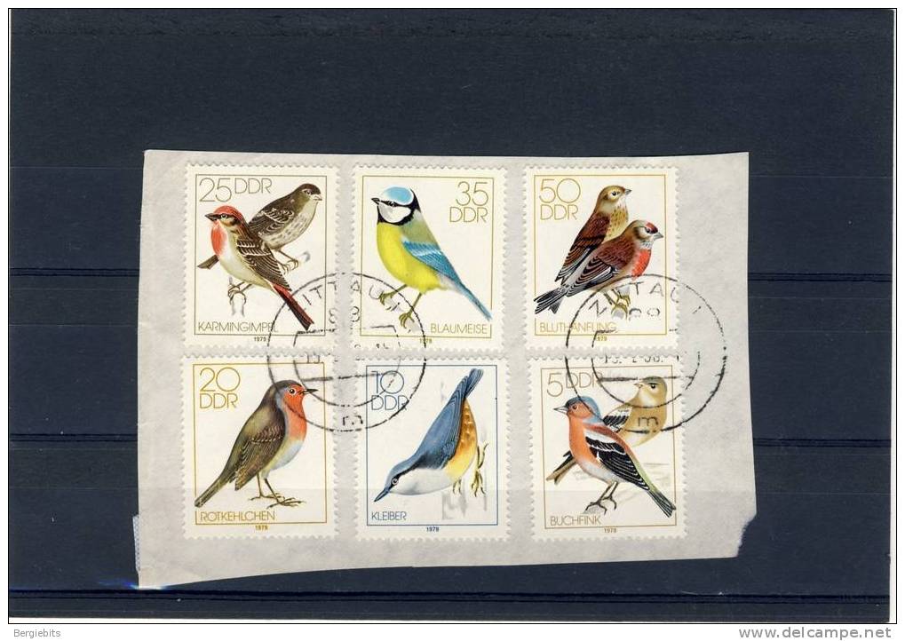 1979 GDR Complete Songbirds Set Genuinely Used On Piece Of Airmail Cover,NOT Cancelled To Order!!! - Used Stamps
