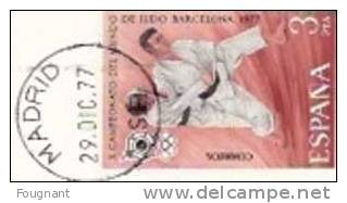 ESPAGNE:1977Timbre N°2095 Sur Carte Maximum Avec Oblit.29/12/77:-10es Championnats Du Monde De JUDO à Barcelonne. - Judo