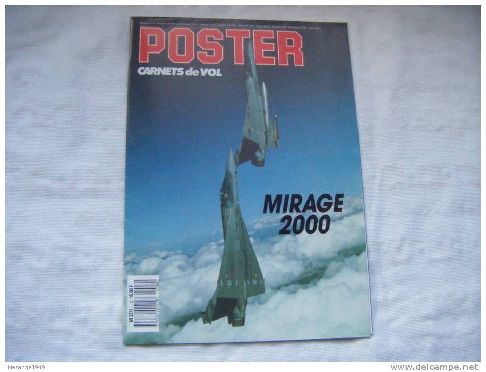 Poster Carnets De Vol MIRAGE 2000       -    90x118       75/7983 - Aviation