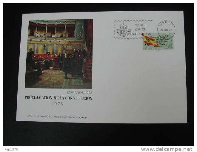 ESPAÑA 1978 CARTE MAXIMUM PROCLAMACION DE LA CONSTITUCION - Tarjetas Máxima