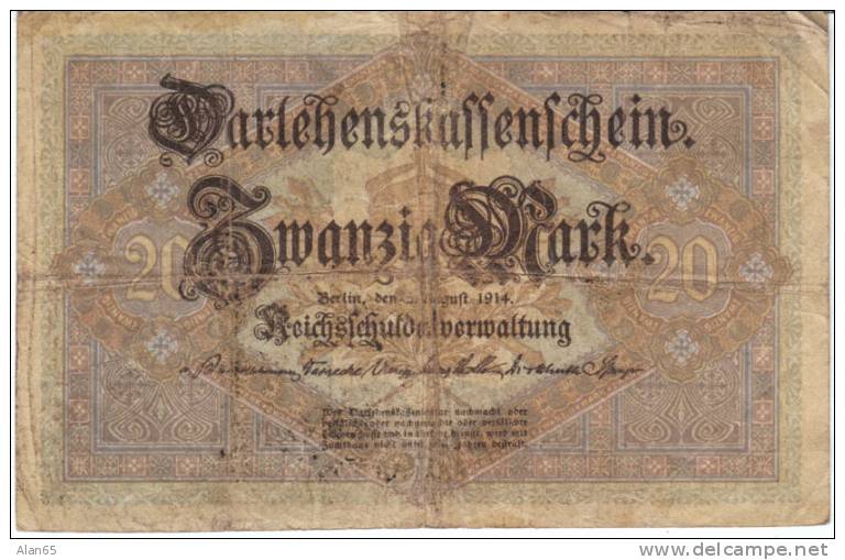 Germany 20 Mark Darlehenskassenschein Currency Krause #48b - 20 Mark