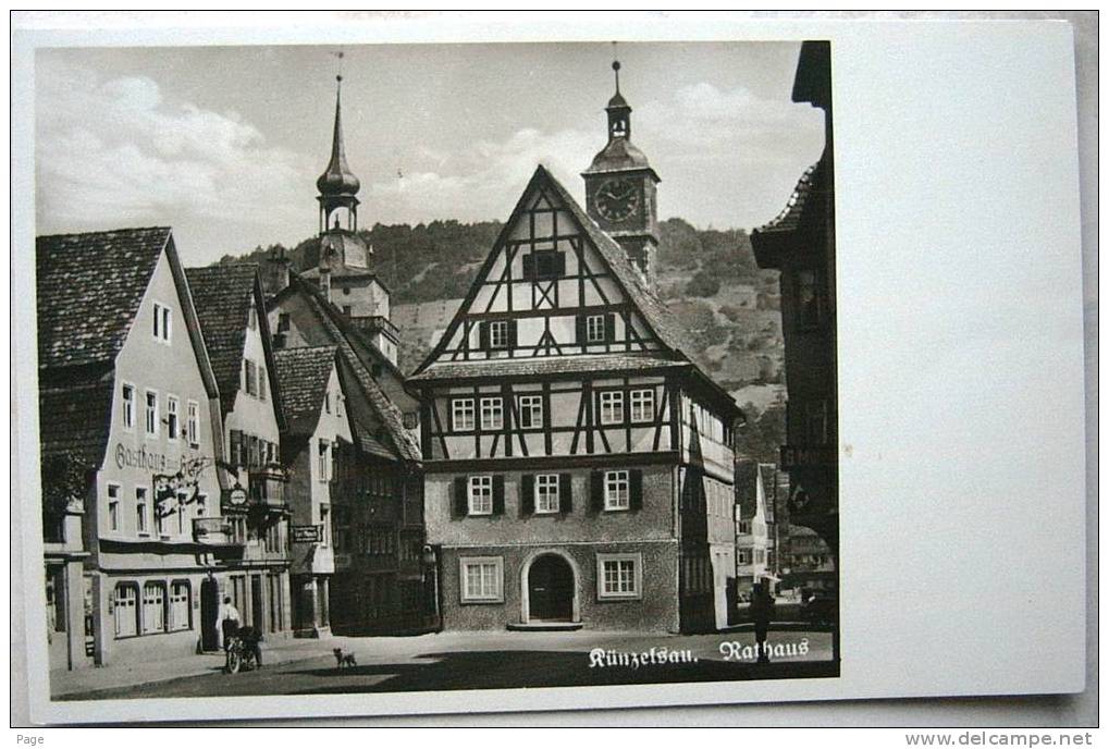 Künzelsau,Rathaus,Gasthaus Zum Hecht,1940. - Kuenzelsau
