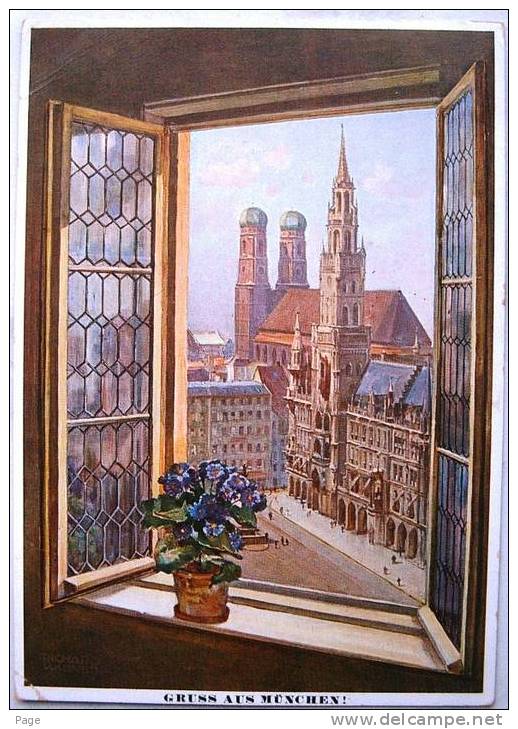 München,Gruss Aus,Blick Aus Dem Fenster Zur Frauenkirche,1939. - Wagner, Richard